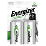 Μπαταρία Επαναφορτιζόμενη Energizer ACCU Recharge Power Plus HR20 LR20 2500 mAh size D 1.2V Τεμ. 2
