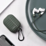 Θήκη Hoco WB20 Fenix Liquid Silicone Protective Σκούρο Πράσινο για Airpods Pro με Λουράκι - Image 4