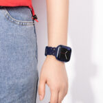 Watchband Hoco WA09 Flexible Rhombus Hollow 42/44/45/49mm για Apple Watch 1/2/3/4/5/6/7/8/SE/Ultra Dark Blue Silicon Band - Image 4