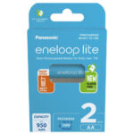Μπαταρία Επαναφορτιζόμενη Panasonic Eneloop lite BK-3LCCE/2BE 950 mAh size AA Ni-MH 1.2V Τεμ. 2 New Package - Image 2