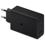 Φορτιστής Ταξιδίου Samsung T6530NBE Trio 2 x USB-C + USB PD3.0 65W 3A Μαύρος - Image 2