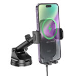 Βάση Στήριξης Αυτοκινήτου Hoco HW5 Journey Μαύρο με Wireless Fast Charger έως 15W και Επεκτεινόμενο Βραχίονα Μαύρη 4.5"-7" - Image 3