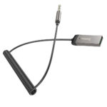 Bluetooth Audio Receiver Hoco E78 Benefit v5.3 USB and 3.5mm με Ενσωματωμένο Μικρόφωνο και Καλώδιο Σπιράλ έως 120cm Γκρι - Image 3