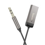 Bluetooth Audio Receiver Hoco E78 Benefit v5.3 USB and 3.5mm με Ενσωματωμένο Μικρόφωνο και Καλώδιο Σπιράλ έως 120cm Γκρι - Image 4