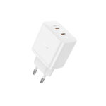 Φορτιστής Ταξιδίου Hoco N35 Streamer με 2 Εξόδους Φόρτισης USB-C Συνολικά PD45W GaN Tech Λευκός - Image 3