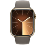 Apple Watch Series 9 45mm GPS NFC IP6X Stainless Steel Case Gold με Clay Sport Band - Image 2