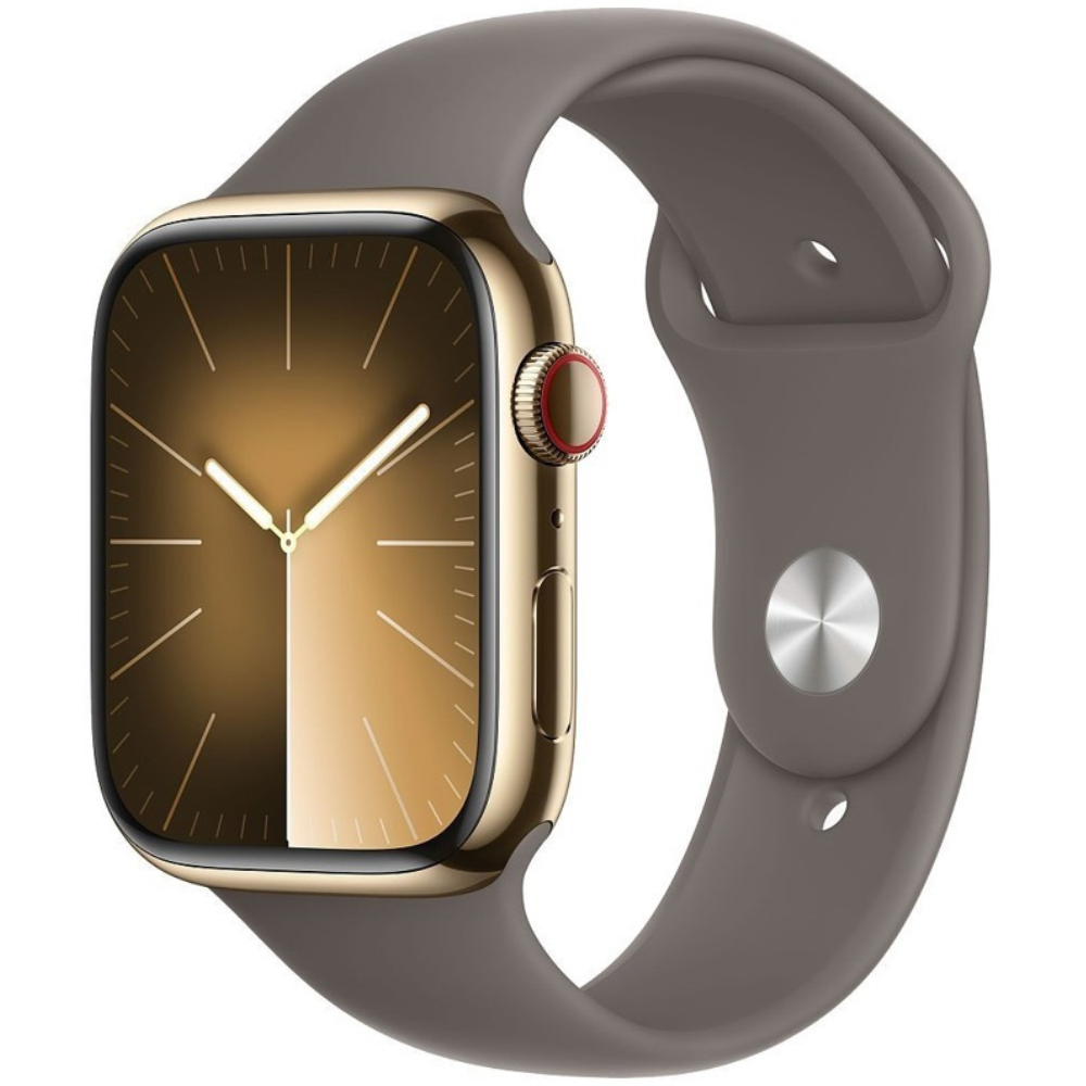 48086 Apple Watch Series 9 45mm GPS NFC IP6X Stainless Steel Case Gold με Clay Sport Band - Image 1