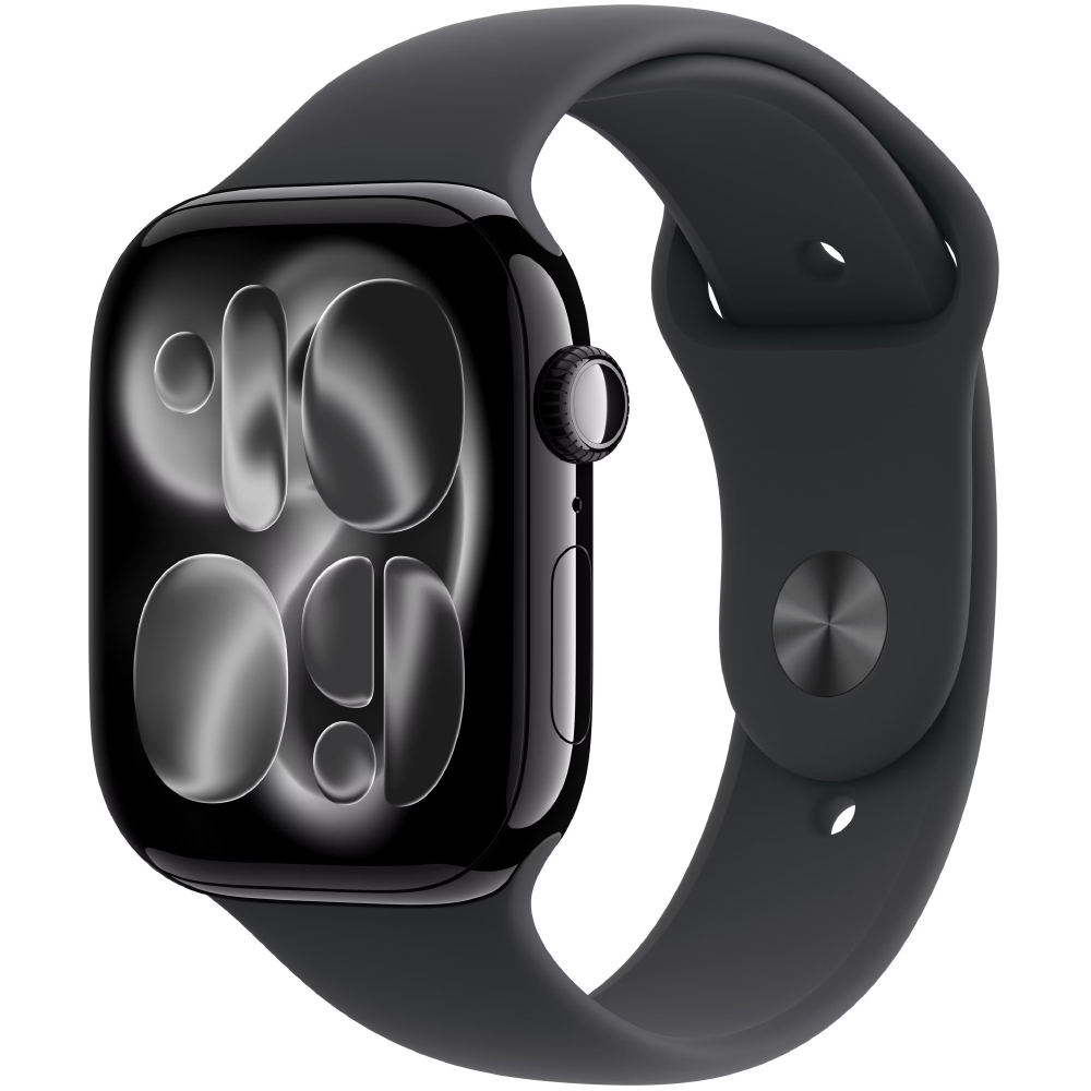 48909 Apple Watch Series 11 (2025) Aluminum 46mm GPS NFC IP6X Aluminum Case Jet Black με Sport Band Black - Image 1