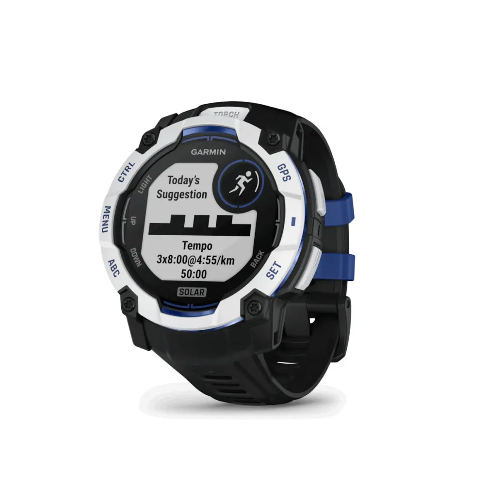49691 Garmin Instinct 3 Solar Supernova Edition 50mm GPS 10 ATM Whitestone/Black and Blue - Image 1