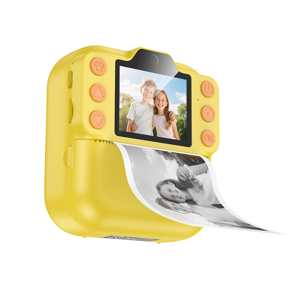 50353 Kids Dual HD Camera Hoco DV211 με Οθόνη 2.0" 1300mAh με 2GB Κάρτα Μνήμης και Δυνατότητα Εκτύπωσης Φωτογραφιών Κίτρινη-Πορτοκαλί - Image 1