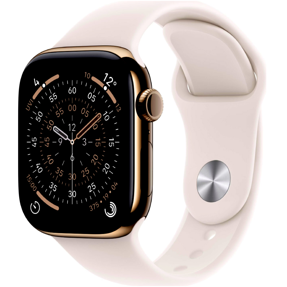 50645 Apple Watch Series 11 5G (2025) Aluminum 42mm GPS eSIM NFC IP6X Aluminum Case Gold με Light Blush Sport Band - Image 1