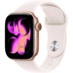 Apple Watch Series 11 (2025) Aluminum 46mm GPS NFC IP6X  Aluminum Case Rose Gold με Sport Band Light Blush
