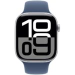 Apple Watch Series 10 Aluminum 46mm GPS NFC IP6X Aluminum Case Silver με Sport Band Denim - Image 2