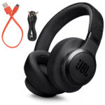 Bluetooth Ακουστικά JBL Live 770NC Ασύρματα & Ενσύρματα USB-C με ANC 65h Ακρόαση Mic και Fast Charge Black