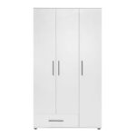 Ντουλάπα ρούχων Bianco Megapap τρίφυλλη με συρτάρια χρώμα λευκό 103x52x187εκ. - Image 2