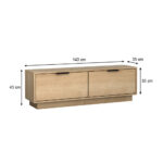 Έπιπλο τηλεόρασης Lisa Megapap χρώμα φυσικό οξιάς 140x35x43cm. - Image 3
