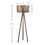 Φωτιστικό δαπέδου Rosling Megapap Mdf/ύφασμα Pvc χρώμα καρυδί/καφέ 38x21x140εκ. - Image 2