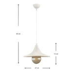 Φωτιστικό οροφής Silia Megapap E27 μεταλλικό μονόφωτο χρώμα λευκό 27x27x65εκ. - Image 2