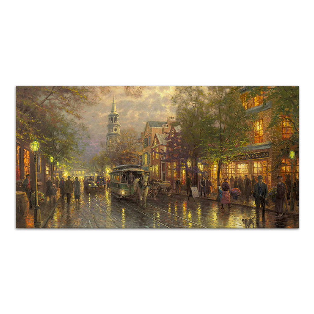 GP033-0156-0 Πίνακας σε καμβά "Wet Streets" Megapap ψηφιακής εκτύπωσης 140x70x3εκ. - Image 1