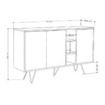 Μπουφές Clara Megapap χρώμα sapphire oak 142x35,6x83εκ. - Image 3