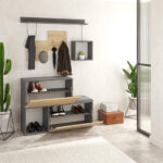 Έπιπλο εισόδου - παπουτσοθήκη Holdon Megapap sapphire oak/ανθρακί 120x36,5x87,5εκ. - Image 3