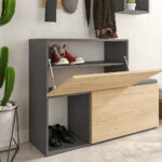 Έπιπλο εισόδου - παπουτσοθήκη Holdon Megapap sapphire oak/ανθρακί 120x36,5x87,5εκ. - Image 4
