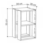 Κομοδίνο - Τραπεζάκι βοηθητικό Lonie Megapap χρώμα sapphire oak 34x30x55εκ. - Image 3