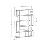 Βιβλιοθήκη Mito Megapap χρώμα λευκό 108x25x161εκ. - Image 4