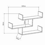 Ραφιέρα τοίχου Tibet Megapap χρώμα ανθρακί 119x22x66εκ. - Image 3