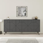 Μπουφές Dune Megapap χρώμα ανθρακί 184x35x77,4εκ. - Image 2