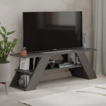 Έπιπλο τηλεόρασης Farfalla Megapap χρώμα ανθρακί 120x33,5x40εκ.