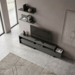 Έπιπλο τηλεόρασης Gara Megapap χρώμα ανθρακί 180x29,8x42εκ. - Image 2