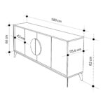 Μπουφές Gora Megapap χρώμα ανοιχτό καρυδί 180x35,6x82εκ. - Image 5