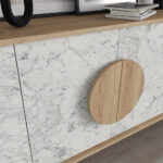 Μπουφές Gora Megapap χρώμα sapphire oak - λευκό εφέ μαρμάρου 180x35,6x82εκ. - Image 3