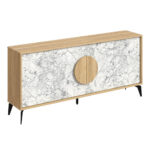 Μπουφές Gora Megapap χρώμα sapphire oak - λευκό εφέ μαρμάρου 180x35,6x82εκ. - Image 4