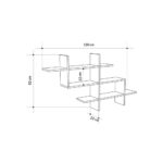 Ραφιέρα τοίχου Halic Megapap χρώμα ανθρακί 150x22x82εκ. - Image 4