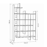 Βιβλιοθήκη Manco Megapap χρώμα λευκό 122x25,5x188εκ. - Image 4