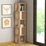 Βιβλιοθήκη γωνιακή Piano Megapap χρώμα sapphire oak 31,4x31,4x158,9εκ.
