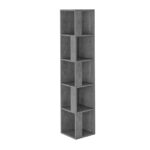 Βιβλιοθήκη γωνιακή Piano Megapap χρώμα γκρι ρετρό 31,4x31,4x158,9εκ. - Image 3