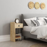 Κομοδίνο Sirius Megapap αριστερό χρώμα sapphire oak 32x30x61εκ. - Image 4