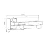 Έπιπλο τηλεόρασης Tetra Megapap χρώμα sapphire oak 136,7x40x42εκ. - Image 3