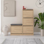 Παπουτσοθήκη Dude Megapap χρώμα sapphire oak 104,8x26x118,5εκ. - Image 2