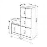 Παπουτσοθήκη Dude Megapap χρώμα ανοιχτό καρυδί 104,8x26x118,5εκ. - Image 5