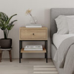 Κομοδίνο Lisa Megapap χρώμα saphhire oak 45x35x56εκ. - Image 2
