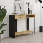 Κονσόλα Sirius Megapap χρώμα sapphire oak - silky black 100x35x79εκ.