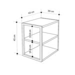 Τραπεζάκι βοηθητικό - Κομοδίνο Echo Megapap χρώμα sapphire oak 30x42x45εκ. - Image 4