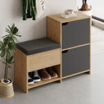 Παπουτσοθήκη Haven Megapap χρώμα sapphire oak - ανθρακί 101x35x80,4εκ.