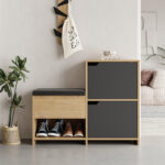 Παπουτσοθήκη Haven Megapap χρώμα sapphire oak - ανθρακί 101x35x80,4εκ. - Image 2