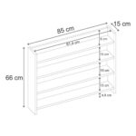 Ραφιέρα τοίχου Lane Megapap χρώμα καρυδί Ud 85x15x66εκ. - Image 4