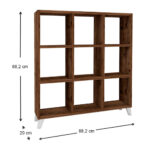 Βιβλιοθήκη Saul Megapap χρώμα καπνιστή καρυδιά 88,2x20x88,2εκ. - Image 4